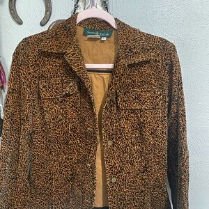 Scott Taylor Women's Brown Leopard Jean Jacket